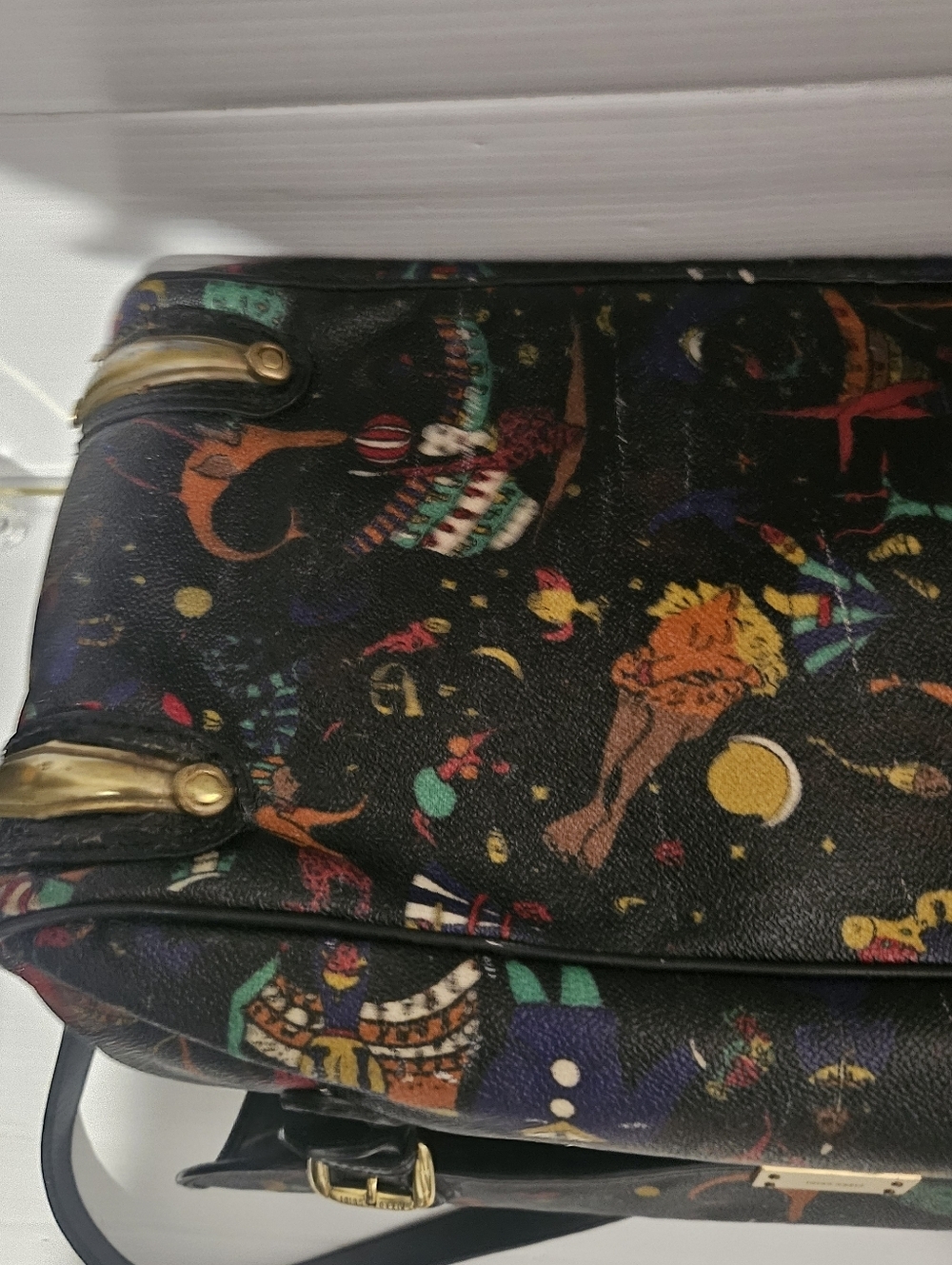 Piero Guidi Magic Circus Multicolor Crossbody Briefcase Bag Italy 18x11x8 - Picture 10 of 16